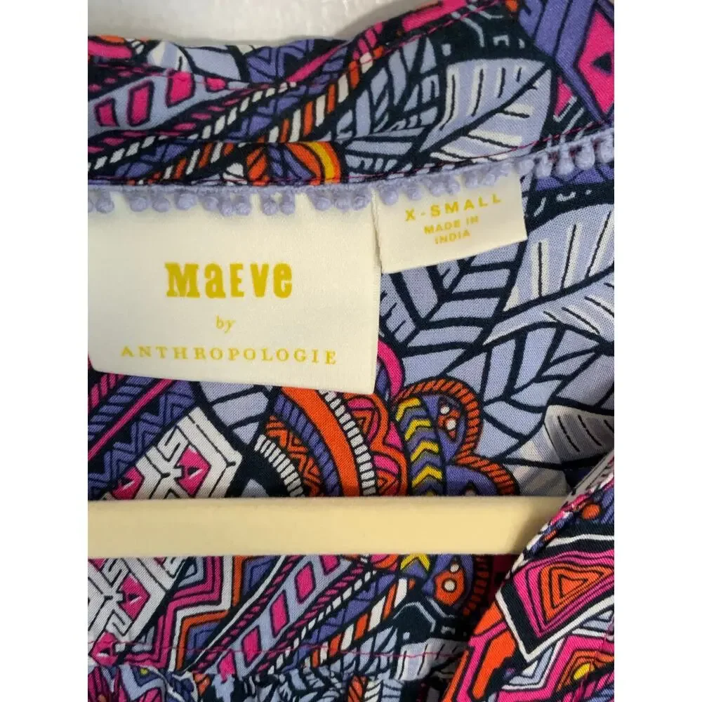 Maeve Whimsical‎ Pintucked Blouse size xs - Picture 5 of 9